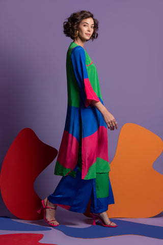 Multicolor tunic with wide leg pant