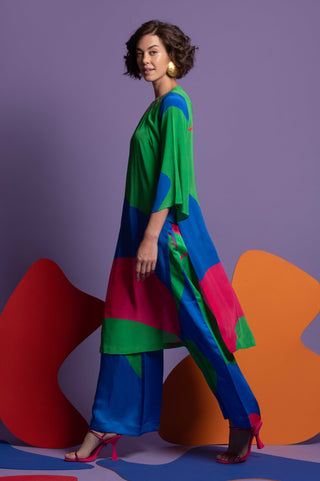 Multicolor tunic with wide leg pant