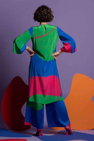 Multicolor tunic with wide leg pant