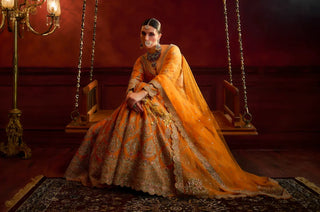 Orange konkona lehenga set