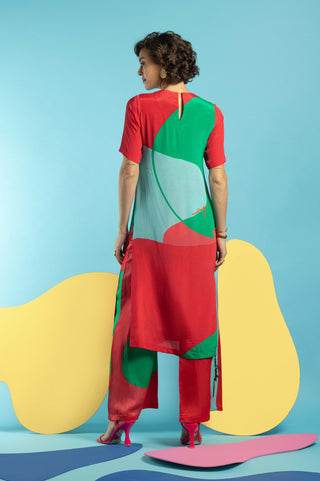 Multicolor tunic with wide leg pant