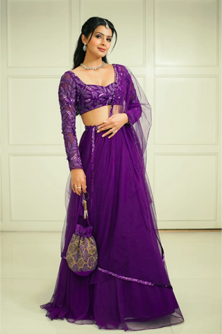 Nelle purple lehenga set