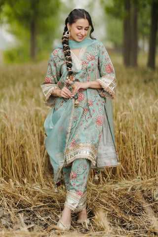 Multicolor kurta with salwar