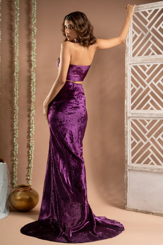 Purple velvet indo drape set