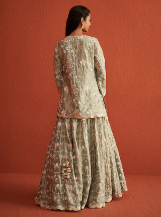 Fitoor sage green kurta and lehenga set