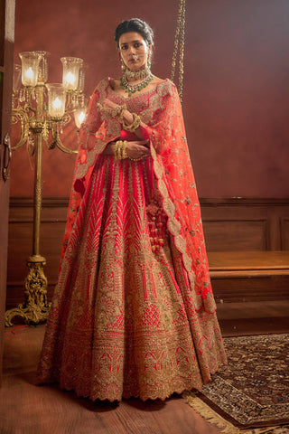 Rani pink vivah embroidered lehenga set