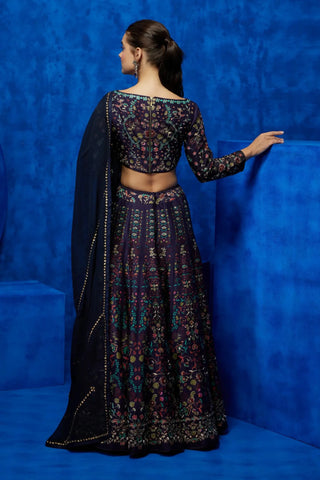 Purple floral lehenga set