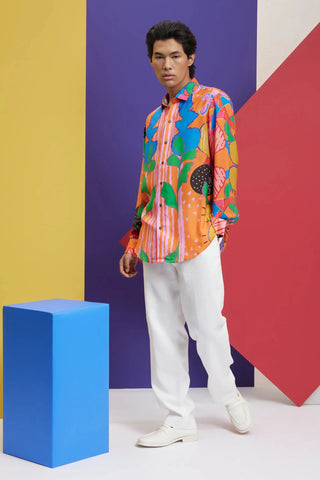 Multicolor bloom printed shirt