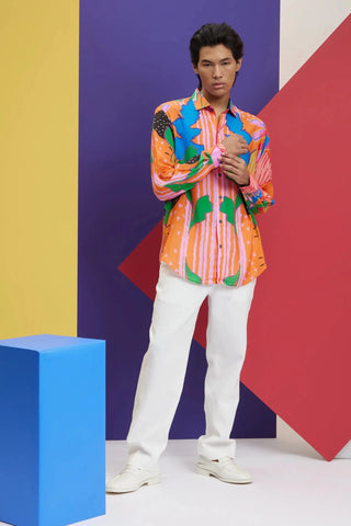 Multicolor bloom printed shirt