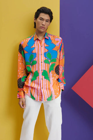 Multicolor bloom printed shirt