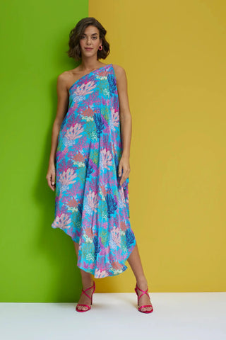 Printed drape dress