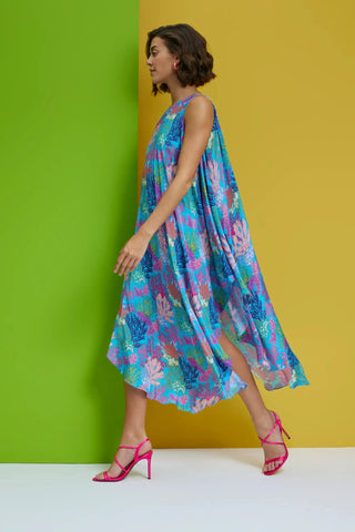 Printed drape dress