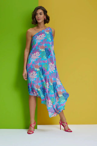 Printed drape dress