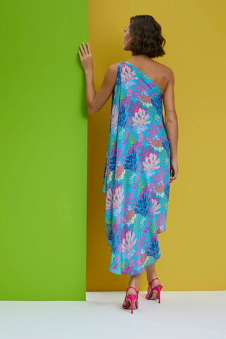 Printed drape dress