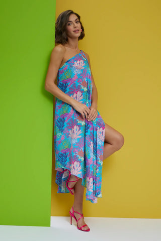 Printed drape dress