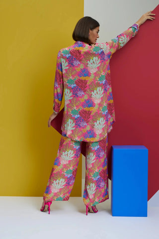 Multicolor over size long shirt with pants