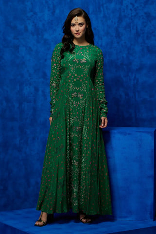 Emerald floor length gown