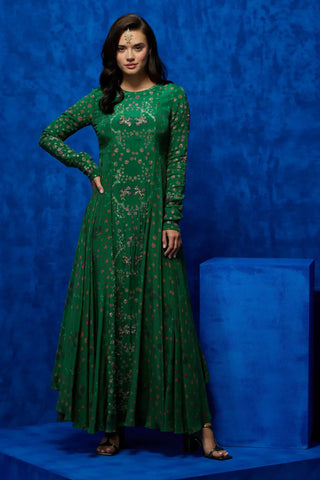 Emerald floor length gown