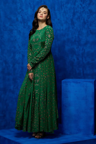 Emerald floor length gown