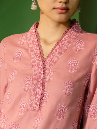 Pink harlow kurta set