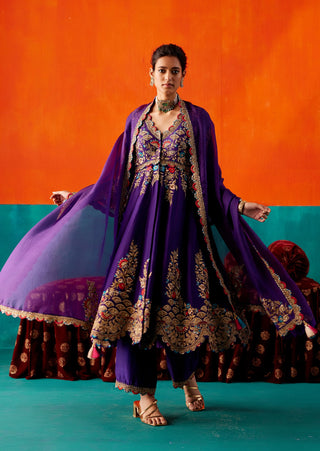 Luxury purple anarkali set