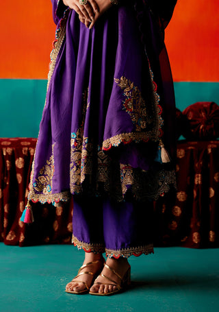 Luxury purple anarkali set