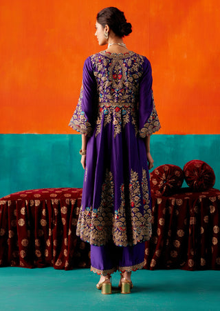 Luxury purple anarkali set