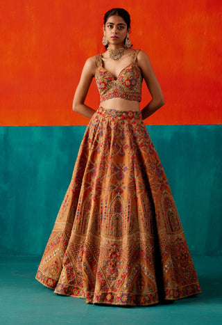 Cider floral embroidery lehenga set