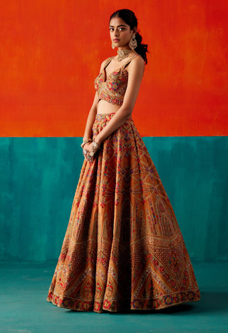 Cider floral embroidery lehenga set