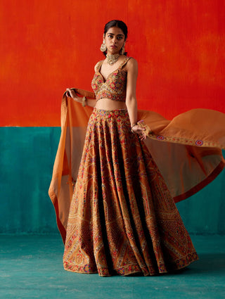 Cider floral embroidery lehenga set