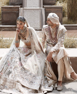 Offwhite vintage udaibagh lehenga set