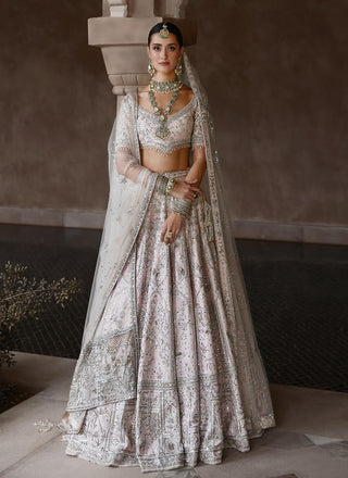 Japanese pink royal masai holy trinity lehenga set