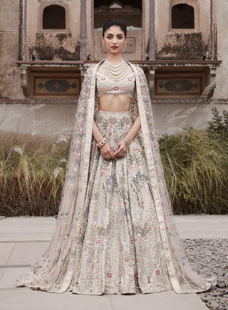 Silver garden of eden lehenga set