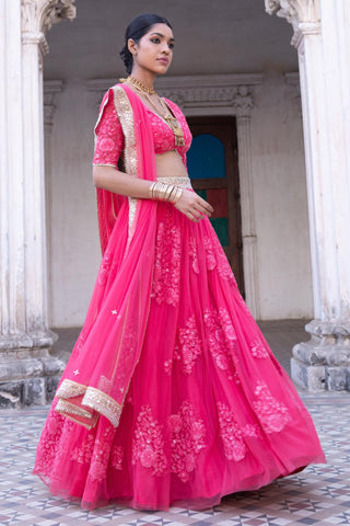 Raspberry pink lehenga set