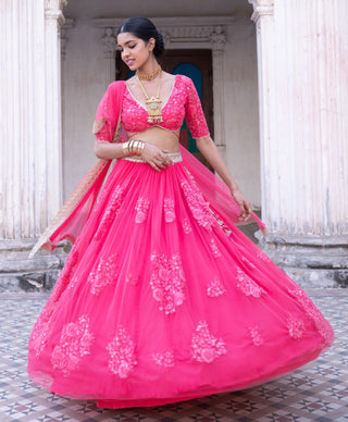 Raspberry pink lehenga set