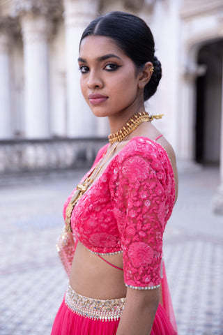 Raspberry pink lehenga set