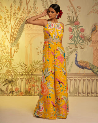 Amber yellow floral jumpsuit