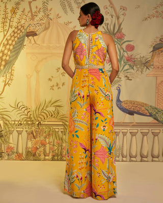 Amber yellow floral jumpsuit