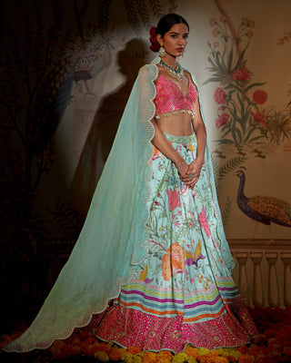 Gulzar aqua lehenga set