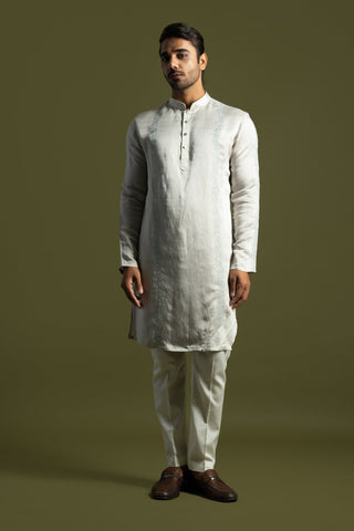 Oyster gray kurta and pants