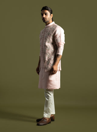 Sweet pink nehru jacket set