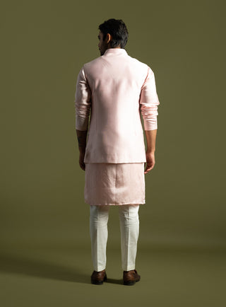 Sweet pink nehru jacket set