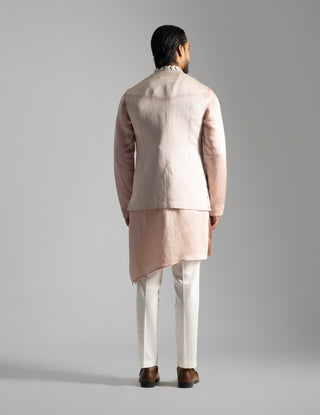 Dusty pink nehru jacket and kurta set