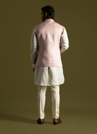 Dusty pink nehru jacket and kurta set