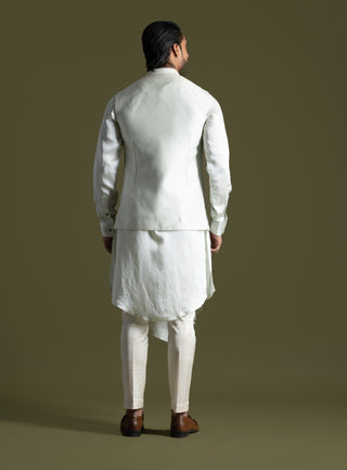 Ice blue nehru jacket and kurta set