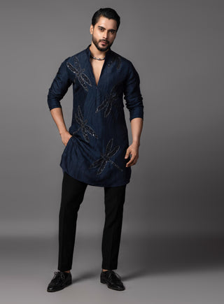 Blue ethereal wings kurta set