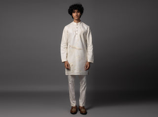 Ivory linen luxe kurta set