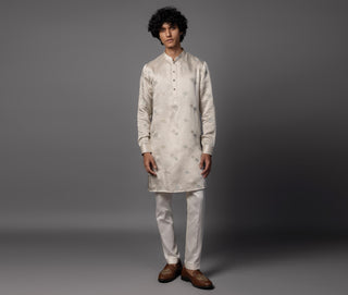 Gray threaded twilight kurta set