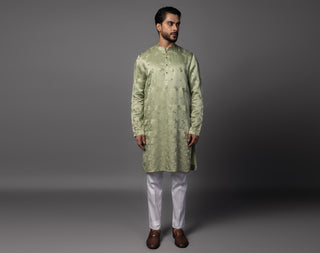 Green sparkling jade kurta set