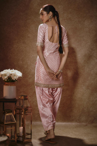 Blush pink & gold kurta salwar set